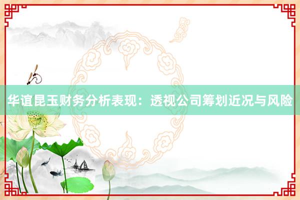 华谊昆玉财务分析表现：透视公司筹划近况与风险